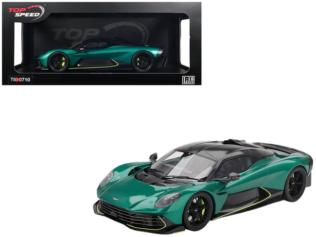 Aston Martin Valhalla Podium Green Metallic with Carbon Top 1/18 Model Car by Top Speed-Top Speed-ModelCars.com
