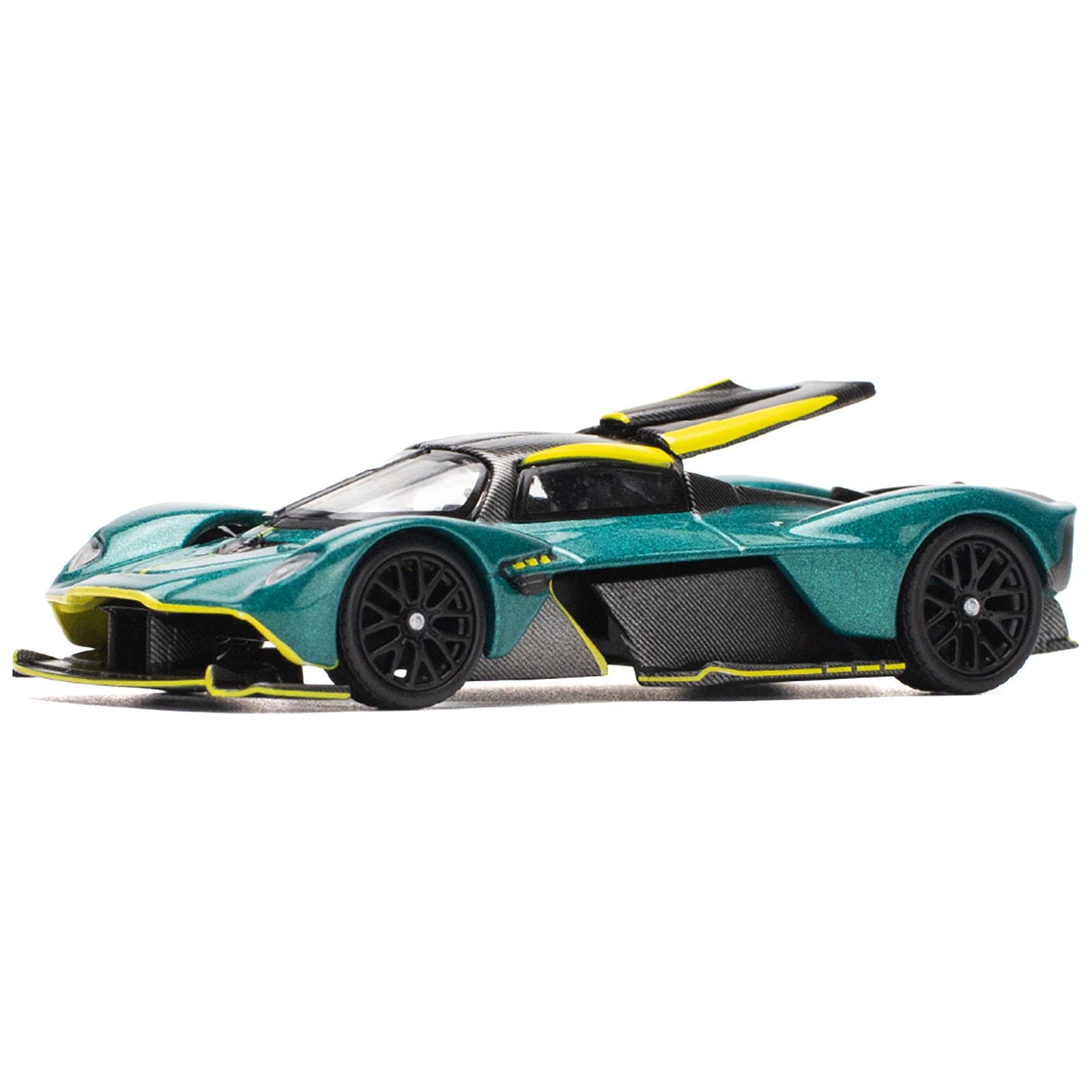 Aston Martin Valkyrie Green Metallic with Carbon Top 1/64 Diecast Model Car by Pop Race - Pop Race - ModelCars.com