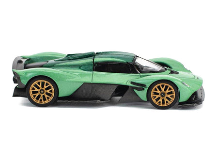 Aston Martin Valkyrie Iridescent Emerald Metallic with Green Carbon Top 1/64 Diecast Model Car by Pop Race-Pop Race-ModelCars.com