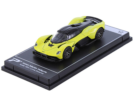 Aston Martin Valkyrie Lime Essence Yellow Metallic with Black Top "Hypercar League Collection" 1/64 Diecast Model Car by PosterCars-PosterCars-ModelCars.com