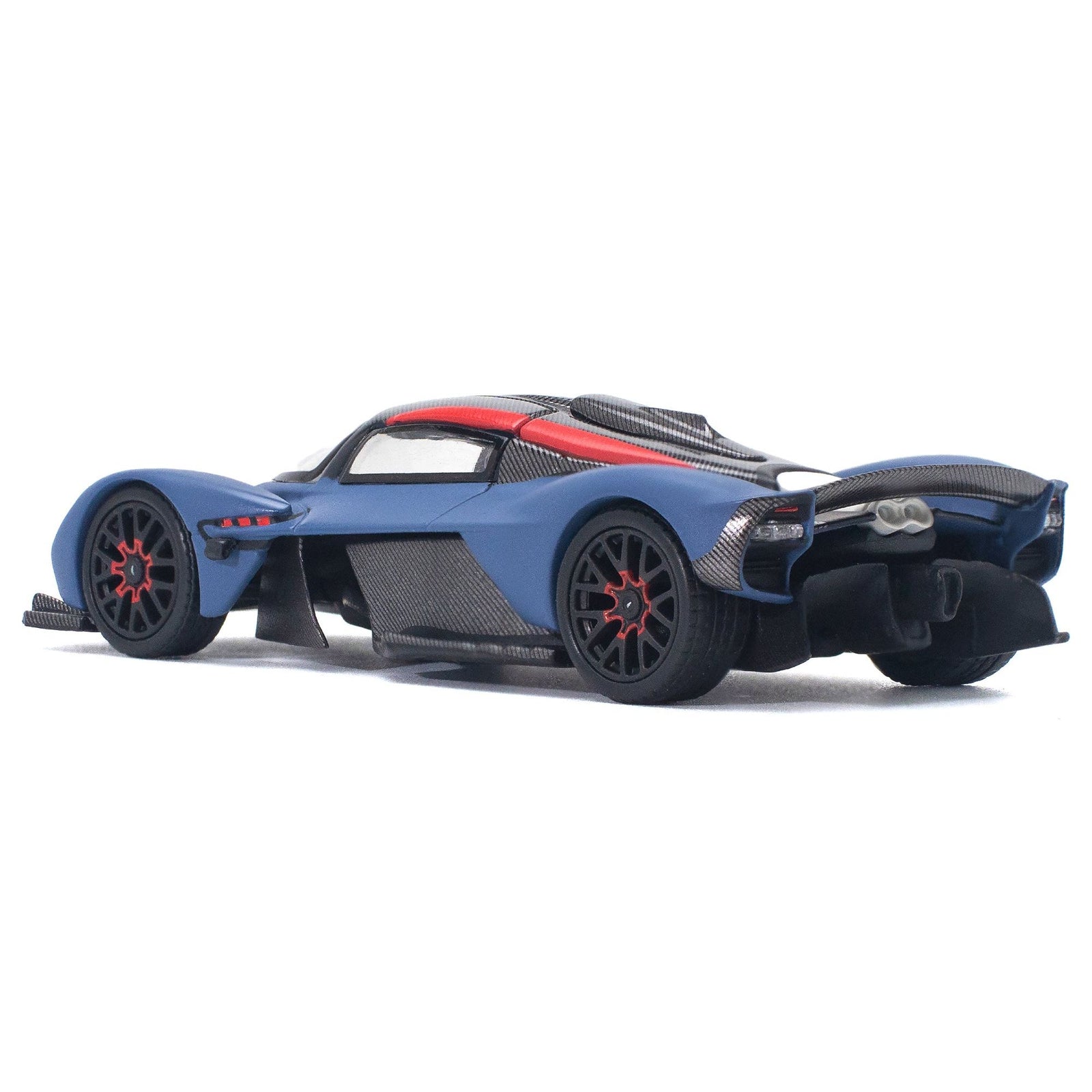 Aston Martin Valkyrie Satin Marina Blue with Carbon Top 1/64 Diecast Model Car by Pop Race - Pop Race - ModelCars.com