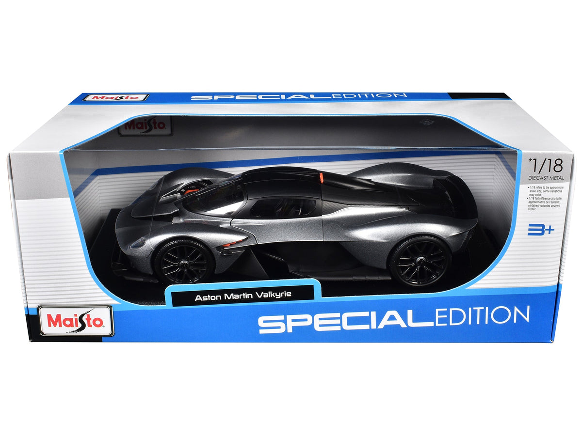 Aston Martin Valkyrie Silver Metallic with Matt Black Top "Special Edition" Series 1/18 Diecast Model Car by Maisto-Maisto-ModelCars.com