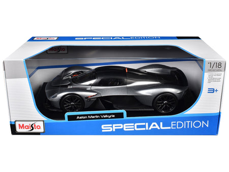 Aston Martin Valkyrie Silver Metallic with Matt Black Top "Special Edition" Series 1/18 Diecast Model Car by Maisto-Maisto-ModelCars.com