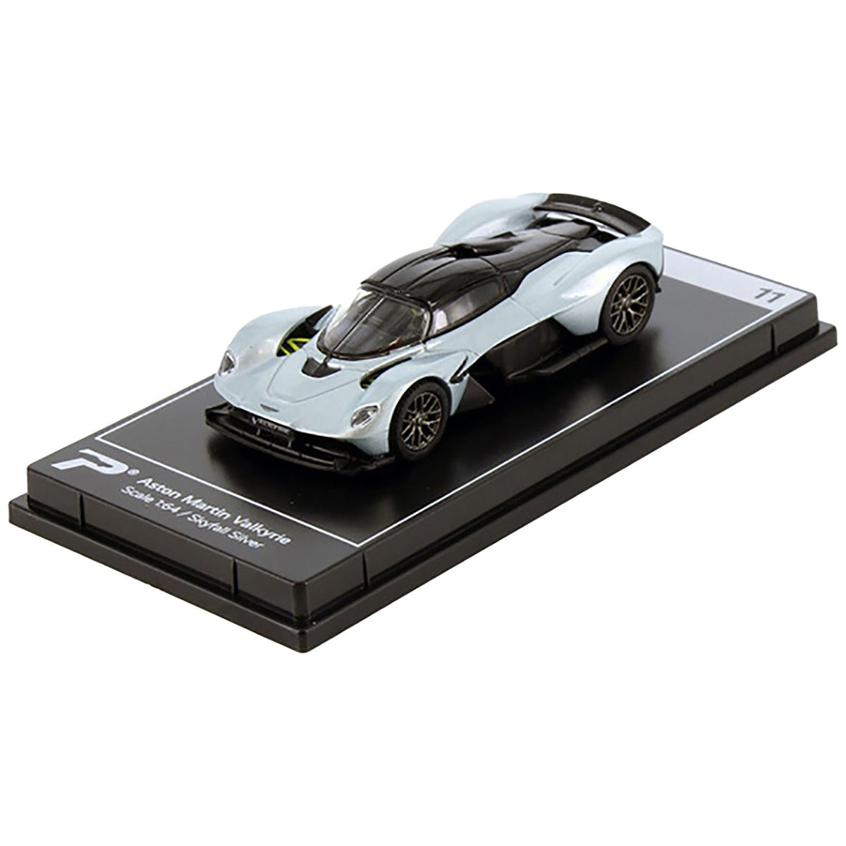 Aston Martin Valkyrie Skyfall Silver Metallic with Black Top "Hypercar League Collection" 1/64 Diecast Model Car by PosterCars-PosterCars-ModelCars.com