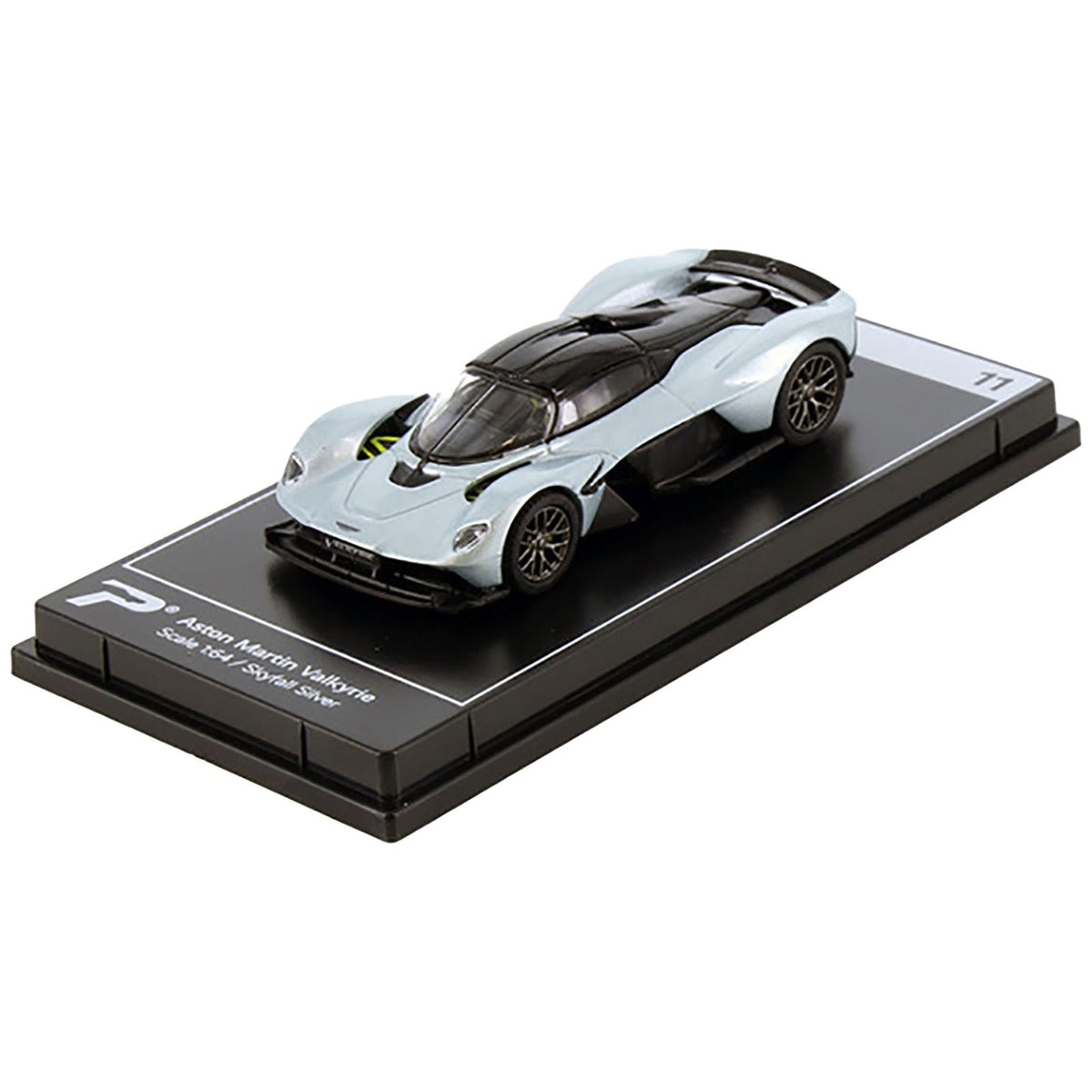 Aston Martin Valkyrie Skyfall Silver Metallic with Black Top "Hypercar League Collection" 1/64 Diecast Model Car by PosterCars - PosterCars - ModelCars.com