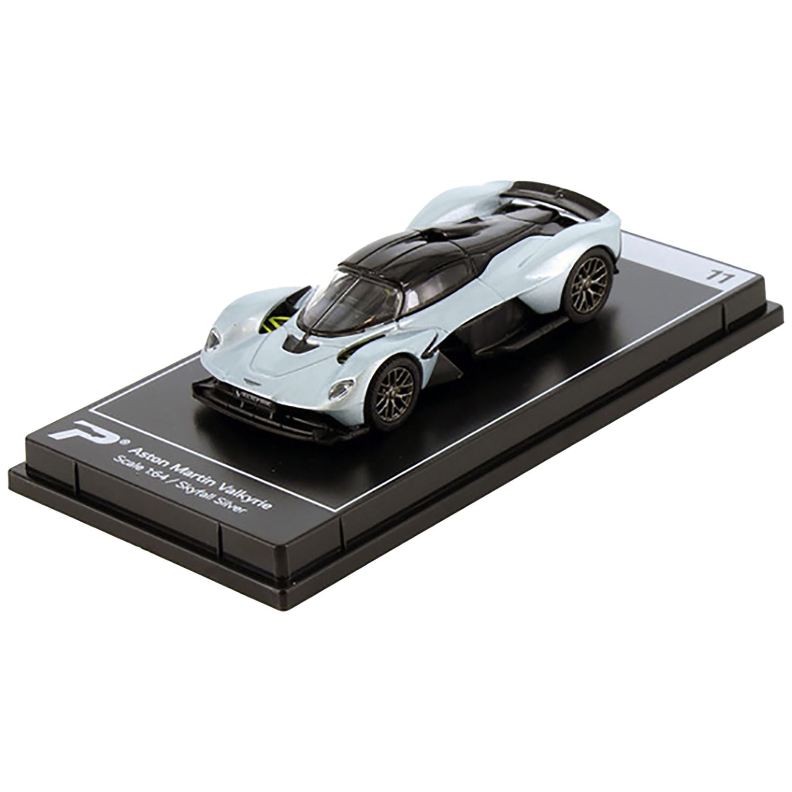 Aston Martin Valkyrie Skyfall Silver Metallic with Black Top "Hypercar League Collection" 1/64 Diecast Model Car by PosterCars - PosterCars - ModelCars.com