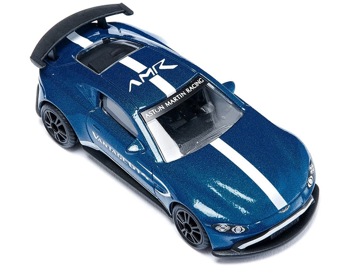 Aston Martin Vantage GT4 Blue Metallic with White Stripes Diecast Model Car by Siku-SIKU-ModelCars.com