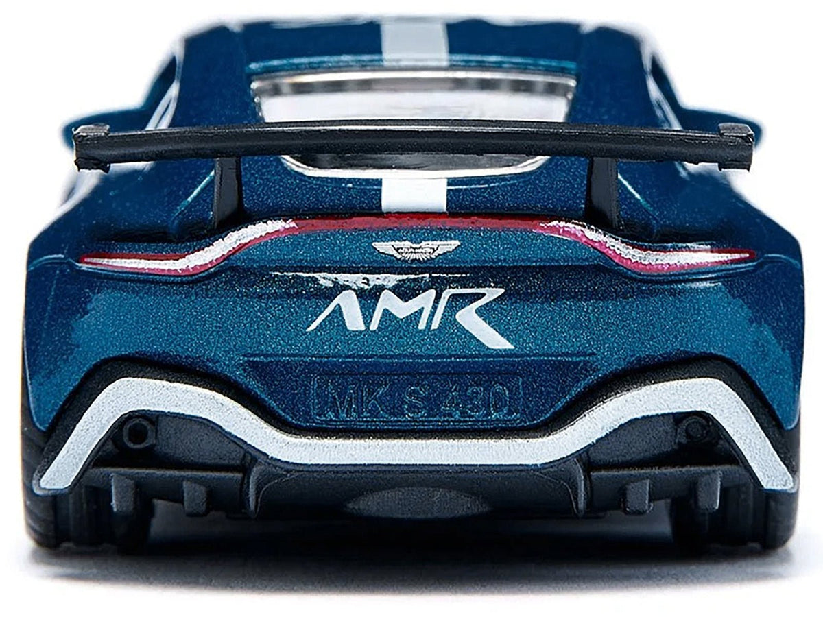 Aston Martin Vantage GT4 Blue Metallic with White Stripes Diecast Model Car by Siku-SIKU-ModelCars.com