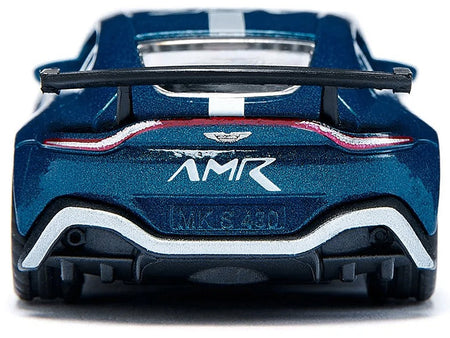 Aston Martin Vantage GT4 Blue Metallic with White Stripes Diecast Model Car by Siku-SIKU-ModelCars.com