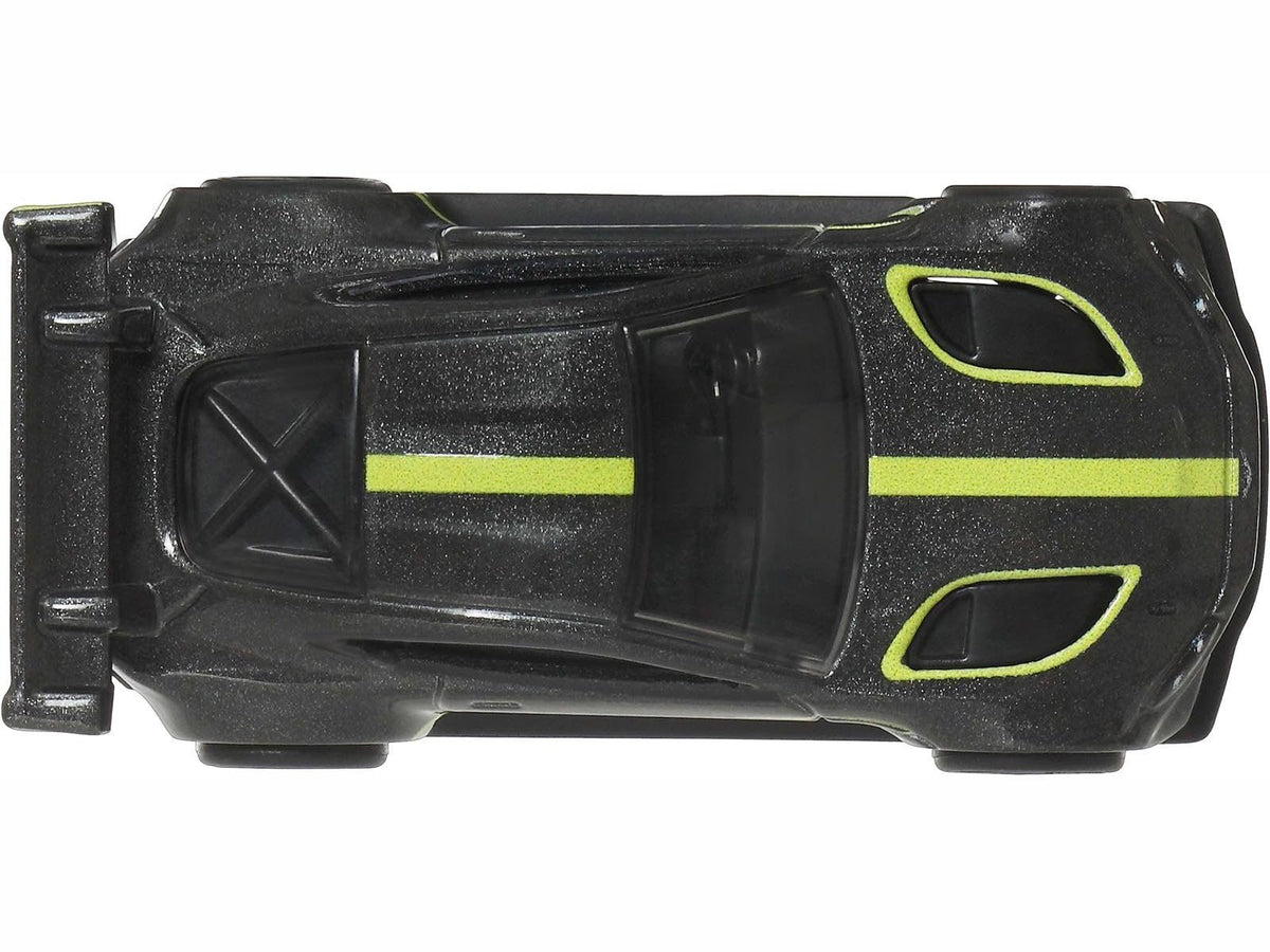 Aston Martin Vantage GTE Dark Gray Metallic with Lime Green Stripes "Euro Speed" Series Diecast Model Car by Hot Wheels-Hotwheels-ModelCars.com