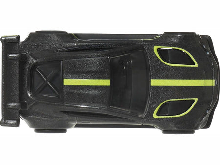 Aston Martin Vantage GTE Dark Gray Metallic with Lime Green Stripes "Euro Speed" Series Diecast Model Car by Hot Wheels-Hotwheels-ModelCars.com