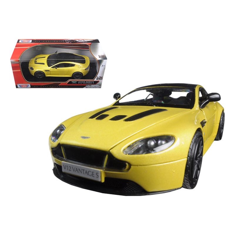 Aston Martin Vantage S V12 Yellow 1/24 Diecast Model Car by Motormax - Motormax - ModelCars.com