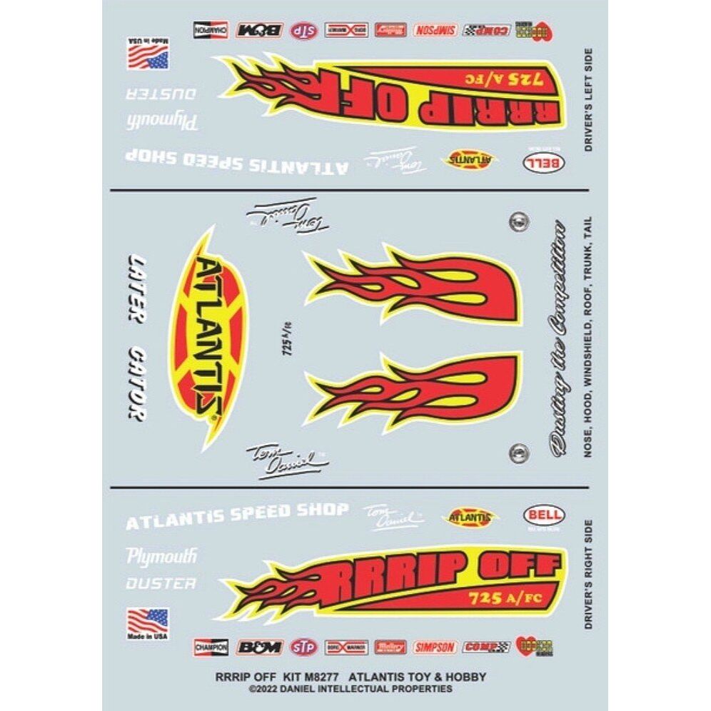 Atlantis Tom Daniel RRRIP OFF Funny Car 1/32-Atlantis-ModelCars.com