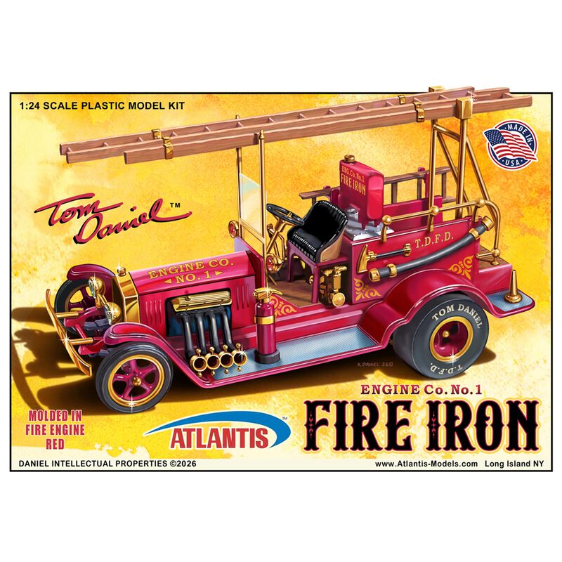 ATLANTIS TOY & HOBBY INC. 1/24 Tom Daniel's Vintage Fire Iron Old Time Fire Engine Show Rod Model Kit-Atlantis-ModelCars.com
