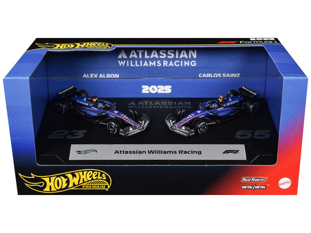 "Atlassian Williams Racing" Formula One F1 World Championship (2025) 2 Piece Set Diecast Model Cars by Hot Wheels-Hotwheels-ModelCars.com