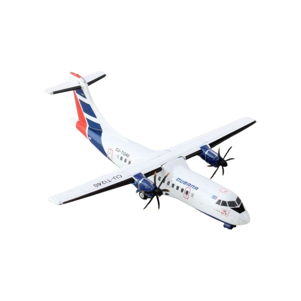 ATR 42-500 Commercial Aircraft "Cubana Airlines" (CU-T1240) White with Red and Blue Stripes 1/400 Diecast Model Airplane by GeminiJets-GeminiJets-ModelCars.com