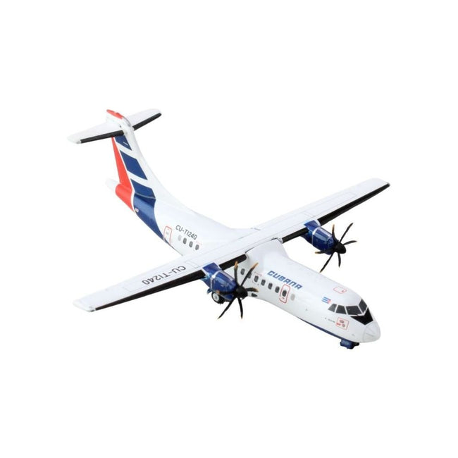 ATR 42-500 Commercial Aircraft "Cubana Airlines" (CU-T1240) White with Red and Blue Stripes 1/400 Diecast Model Airplane by GeminiJets-GeminiJets-ModelCars.com