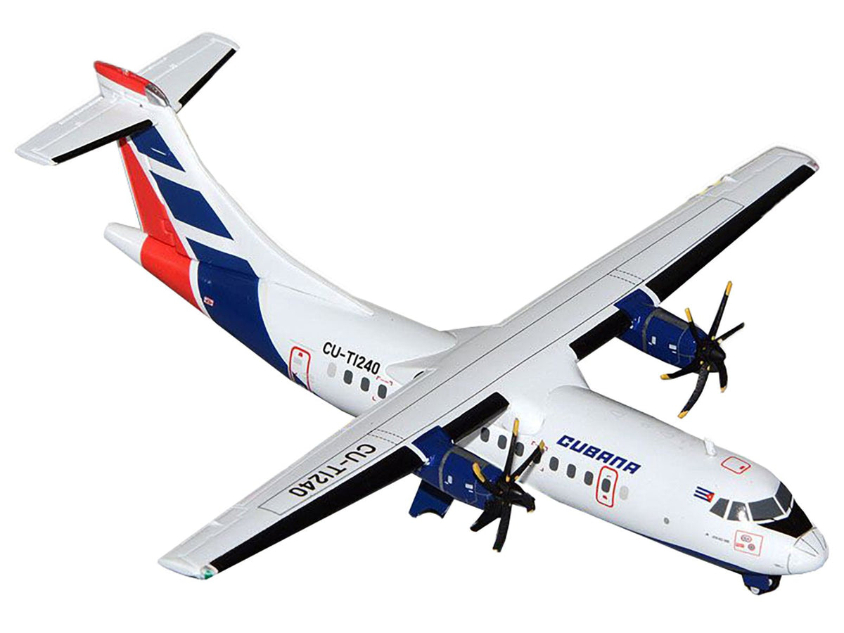 ATR 42-500 Commercial Aircraft "Cubana" (CU-T1240) White with Blue and Red Tail "Gemini 200" Series 1/200 Diecast Model Airplane by GeminiJets-GeminiJets-ModelCars.com