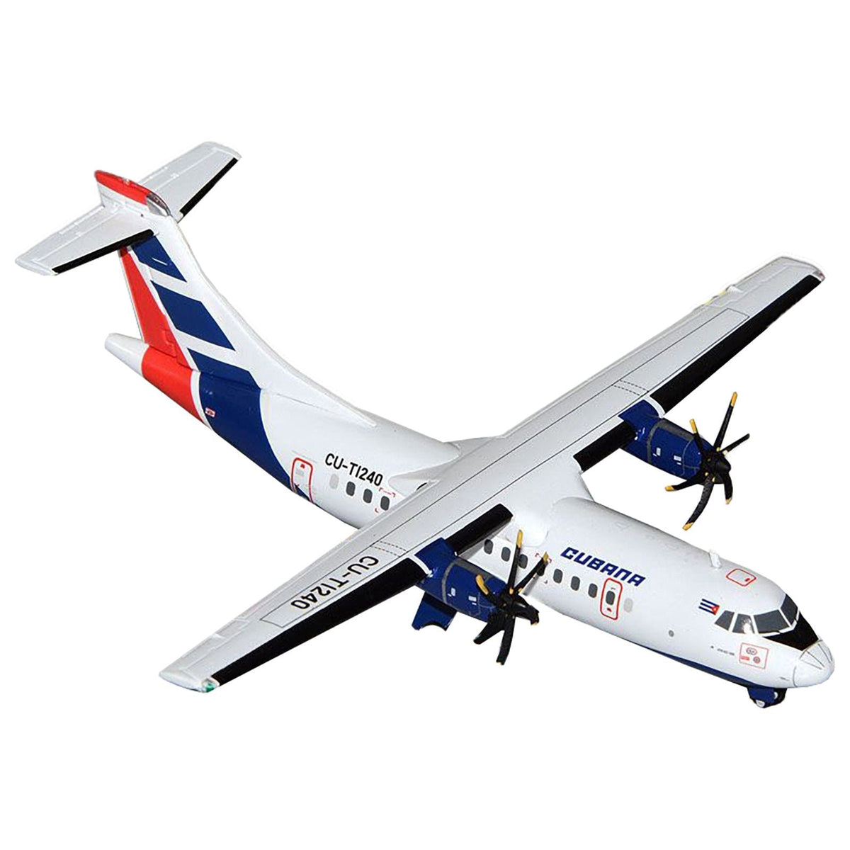 ATR 42-500 Commercial Aircraft "Cubana" (CU-T1240) White with Blue and Red Tail "Gemini 200" Series 1/200 Diecast Model Airplane by GeminiJets-GeminiJets-ModelCars.com