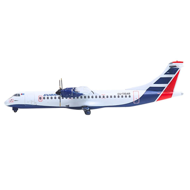 ATR 72-200 Commercial Aircraft "Cubana Airlines" (CU-T1548) White with Red and Blue Stripes 1/400 Diecast Model Airplane by GeminiJets-GeminiJets-ModelCars.com