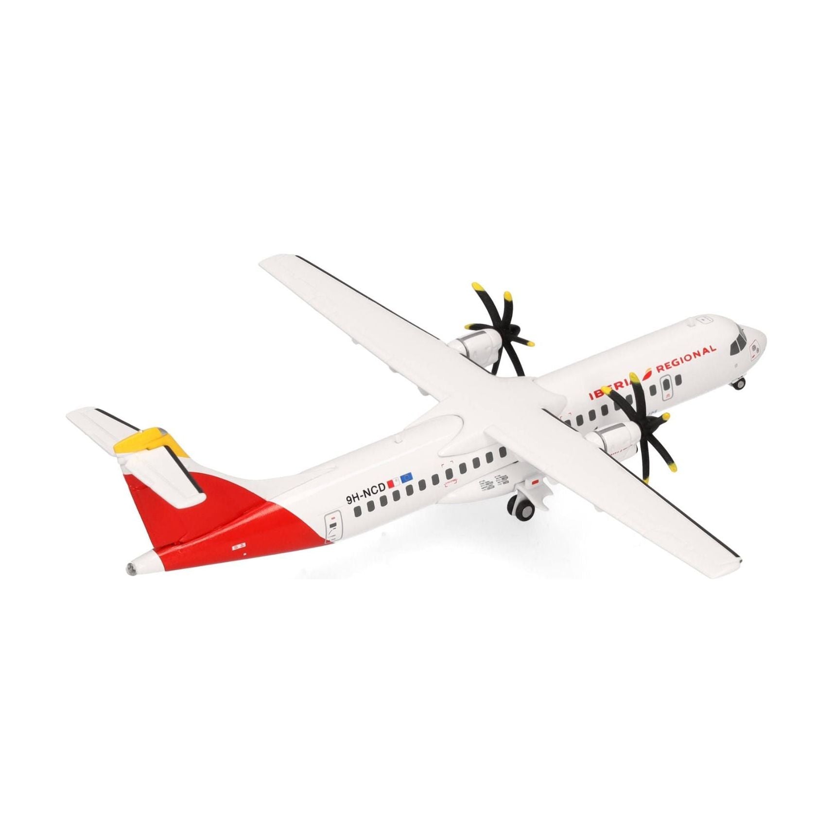 ATR 72 - 600 Commercial Aircraft "Iberia Regional" (9H - NCD) White with Red Tail 1/200 Diecast Model Airplane by Herpa - Herpa - ModelCars.com