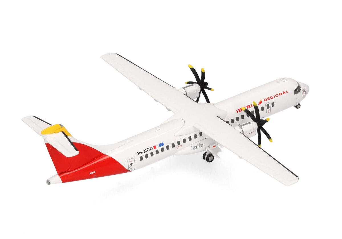 ATR 72-600 Commercial Aircraft "Iberia Regional" (9H-NCD) White with Red Tail 1/200 Diecast Model Airplane by Herpa-Herpa-ModelCars.com