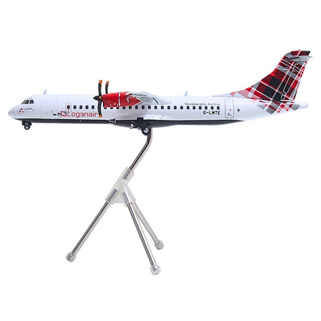 ATR 72-600 Commercial Aircraft "Loganair - Scotland's Airline" (G-LMTE) White with Red Plaid Tail "Gemini 200" Series 1/200 Diecast Model Airplane by GeminiJets-GeminiJets-ModelCars.com