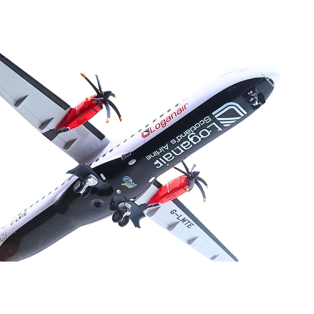 ATR 72-600 Commercial Aircraft "Loganair - Scotland's Airline" (G-LMTE) White with Red Plaid Tail "Gemini 200" Series 1/200 Diecast Model Airplane by GeminiJets-GeminiJets-ModelCars.com