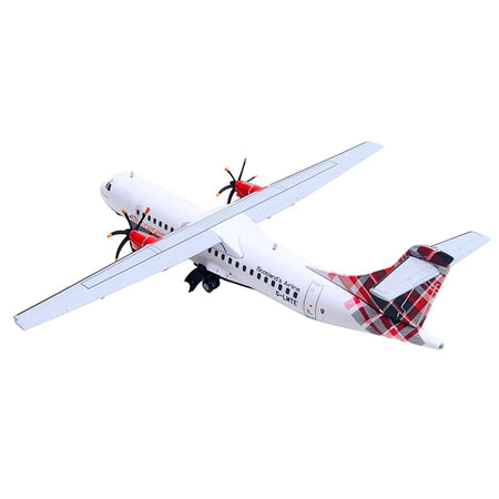 ATR 72-600 Commercial Aircraft "Loganair - Scotland's Airline" (G-LMTE) White with Red Plaid Tail "Gemini 200" Series 1/200 Diecast Model Airplane by GeminiJets-GeminiJets-ModelCars.com
