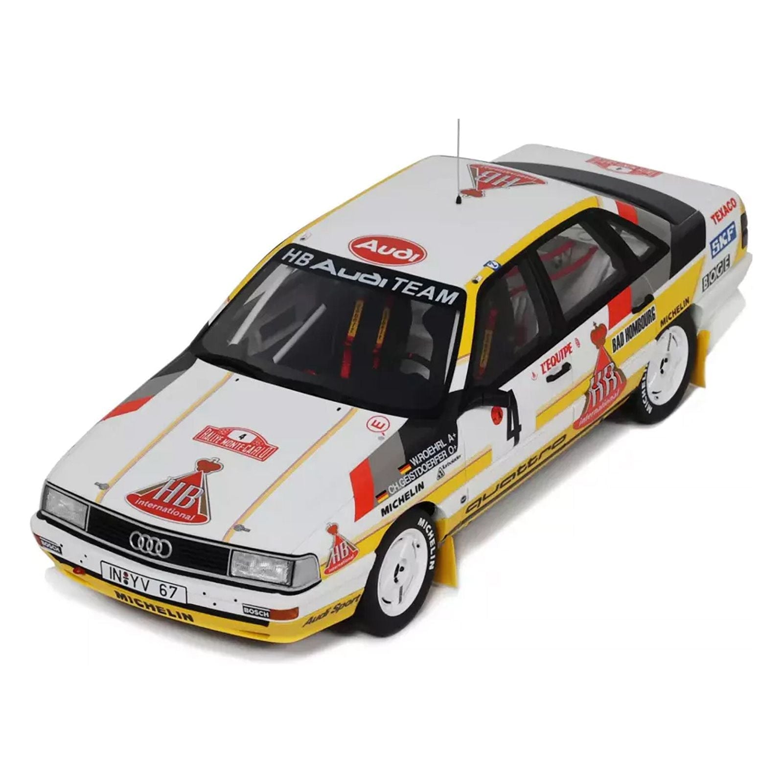 Audi 200 Quattro 4 Walter Rohrl - Christian Geistdorfer "Rallye Automobile Monte Carlo" (1987) Limited Edition to 3000 pieces Worldwide 1/18 Model Car by Otto Mobile - Otto Mobile - ModelCars.com