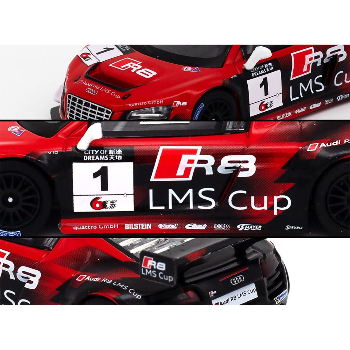 Audi R8 LMS #1 Edoardo Mortara Winner "Macau GT Cup" (2013) 1/64 Diecast Model Car by Pop Race-Pop Race-ModelCars.com