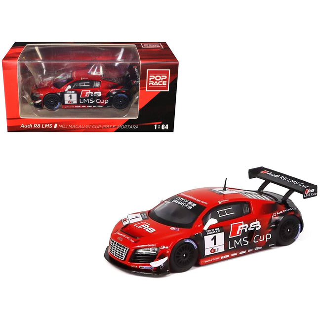 Audi R8 LMS #1 Edoardo Mortara Winner "Macau GT Cup" (2013) 1/64 Diecast Model Car by Pop Race-Pop Race-ModelCars.com