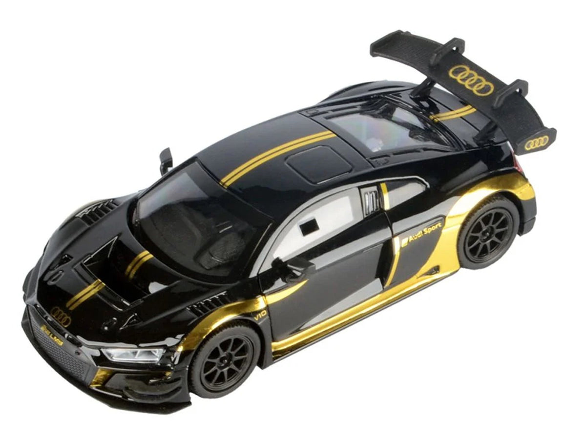 Audi R8 LMS GT3 Black with Gold Stripes and Graphics "Midnight Eclipse" Series 1/24 Diecast Model Car by Motormax-Motormax-ModelCars.com