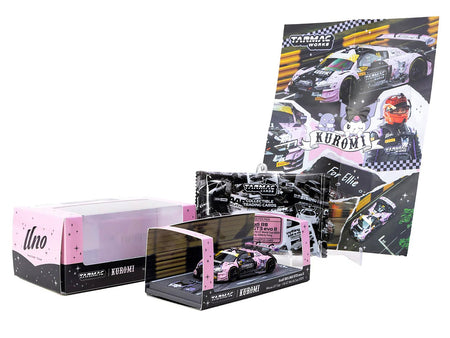 Audi R8 LMS GT3 evo II #10 Adderly Fong "Uno Racing Team - Kuromi" "Macau GT Cup - FIA GT World Cup" (2024) with Collectible Tarmac Cards "Hobby64" Series 1/64 Diecast Model Car by Tarmac Works-Tarmac Works-ModelCars.com