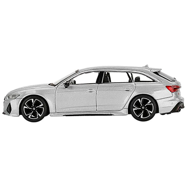 Audi RS 6 Avant Carbon Black Edition Florett Silver Metallic Limited Edition to 2400 pieces Worldwide 1/64 Diecast Model Car by True Scale Miniatures - True Scale Miniatures - ModelCars.com