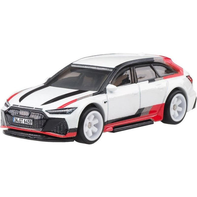 Audi RS 6 Avant White with Stripes "Fast Wagons" Series Diecast Model Car by Hot Wheels-Hotwheels-ModelCars.com
