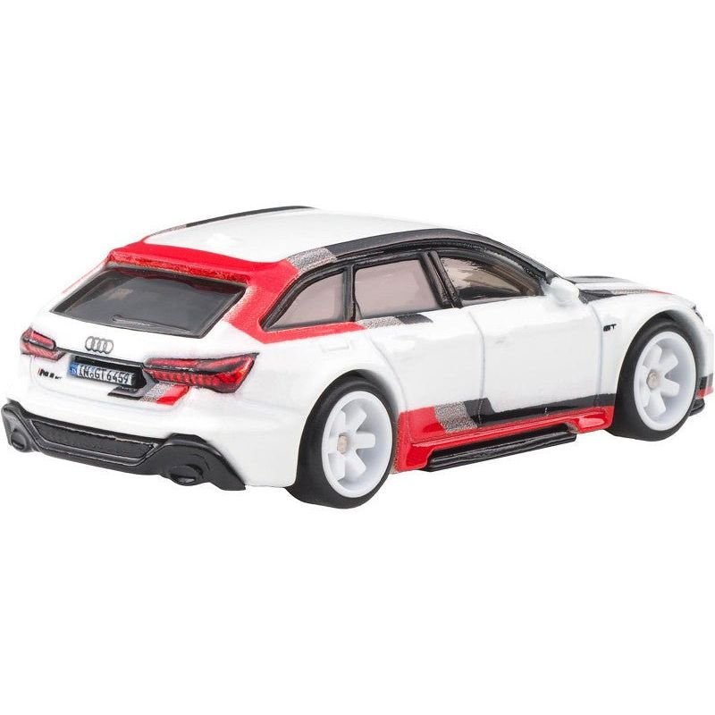 Audi RS 6 Avant White with Stripes "Fast Wagons" Series Diecast Model Car by Hot Wheels-Hotwheels-ModelCars.com