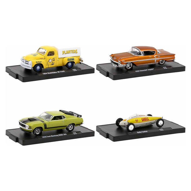 "Auto-Drivers" Set of 4 pieces in Blister Packs Release 105 Limited Edition to 9600 pieces Worldwide 1/64 Diecast Model Cars by M2 Machines-M2-ModelCars.com