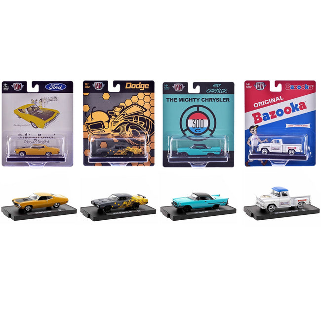 "Auto-Drivers" Set of 4 pieces in Blister Packs Release 119 Limited Edition to 9450 pieces Worldwide 1/64 Diecast Model Cars by M2 Machines-M2-ModelCars.com