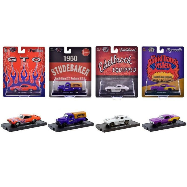 "Auto-Drivers" Set of 4 pieces in Blister Packs Release 123 Limited Edition to 9600 pieces Worldwide 1/64 Diecast Model Cars by M2 Machines-M2-ModelCars.com