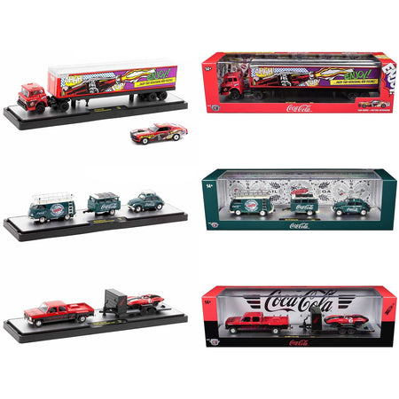 Auto Haulers "Coca-Cola" Set of 3 pieces Release 32 Limited Edition to 7250 pieces Worldwide 1/64 Diecast Models by M2 Machines-M2-ModelCars.com