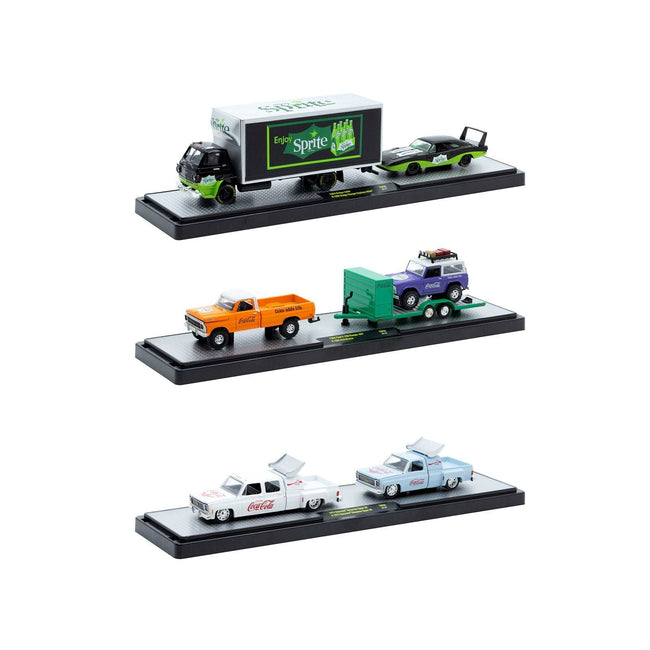 Auto Haulers "Coca-Cola" Set of 3 pieces Release 35 Limited Edition to 8000 pieces Worldwide 1/64 Diecast Models by M2 Machines-M2-ModelCars.com