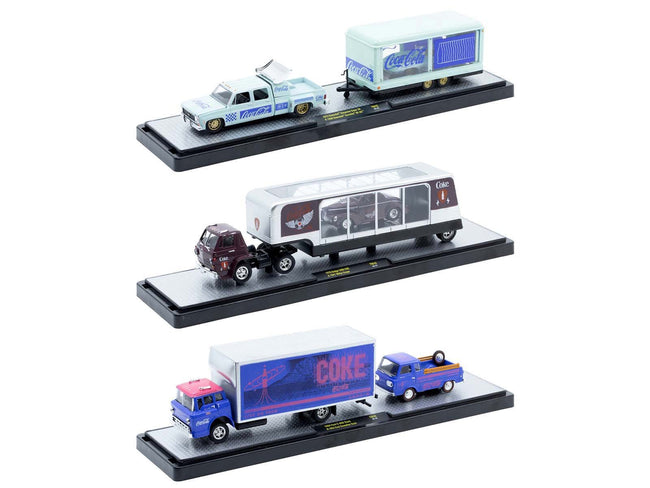 Auto Haulers "Coca-Cola" Set of 3 pieces Release 42 Limited Edition to 8200 pieces Worldwide 1/64 Diecast Models by M2 Machines-M2-ModelCars.com