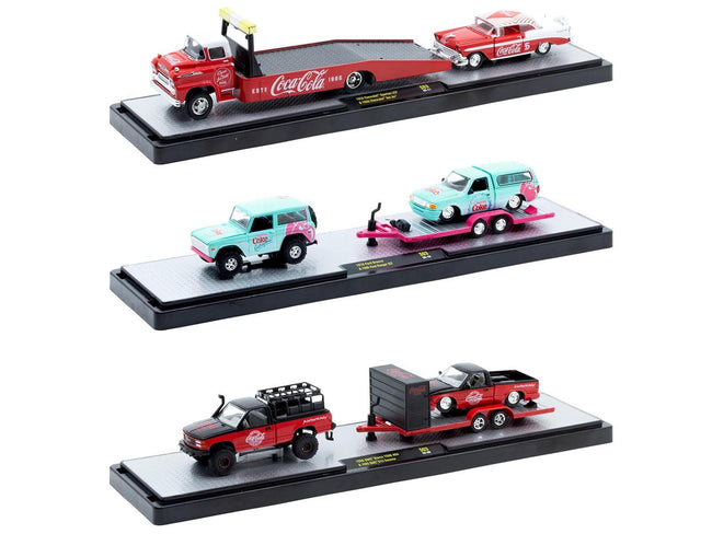 Auto Haulers "Coca-Cola" Set of 3 pieces Release S03 Limited Edition to 4800 pieces Worldwide 1/64 Diecast Model by M2 Machines-M2-ModelCars.com