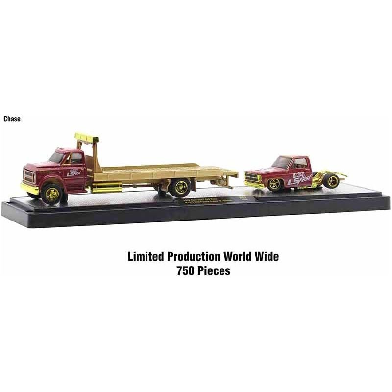 Auto Haulers Set of 3 Trucks Release 51 Limited Edition to 8400 pieces Worldwide 1/64 Diecast Model Cars by M2 Machines-M2-ModelCars.com