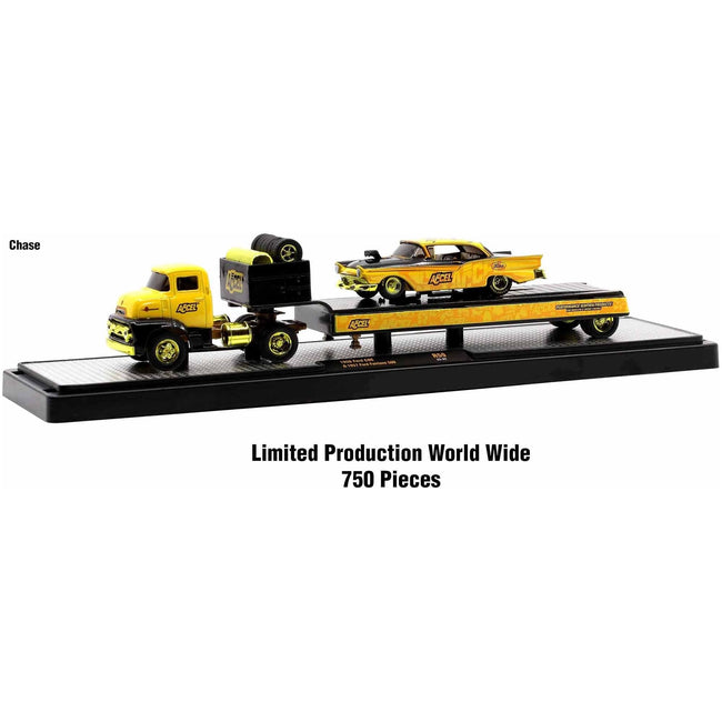 Auto Haulers Set of 3 Trucks Release 59 Limited Edition to 8400 pieces Worldwide 1/64 Diecast Model Cars by M2 Machines-M2-ModelCars.com