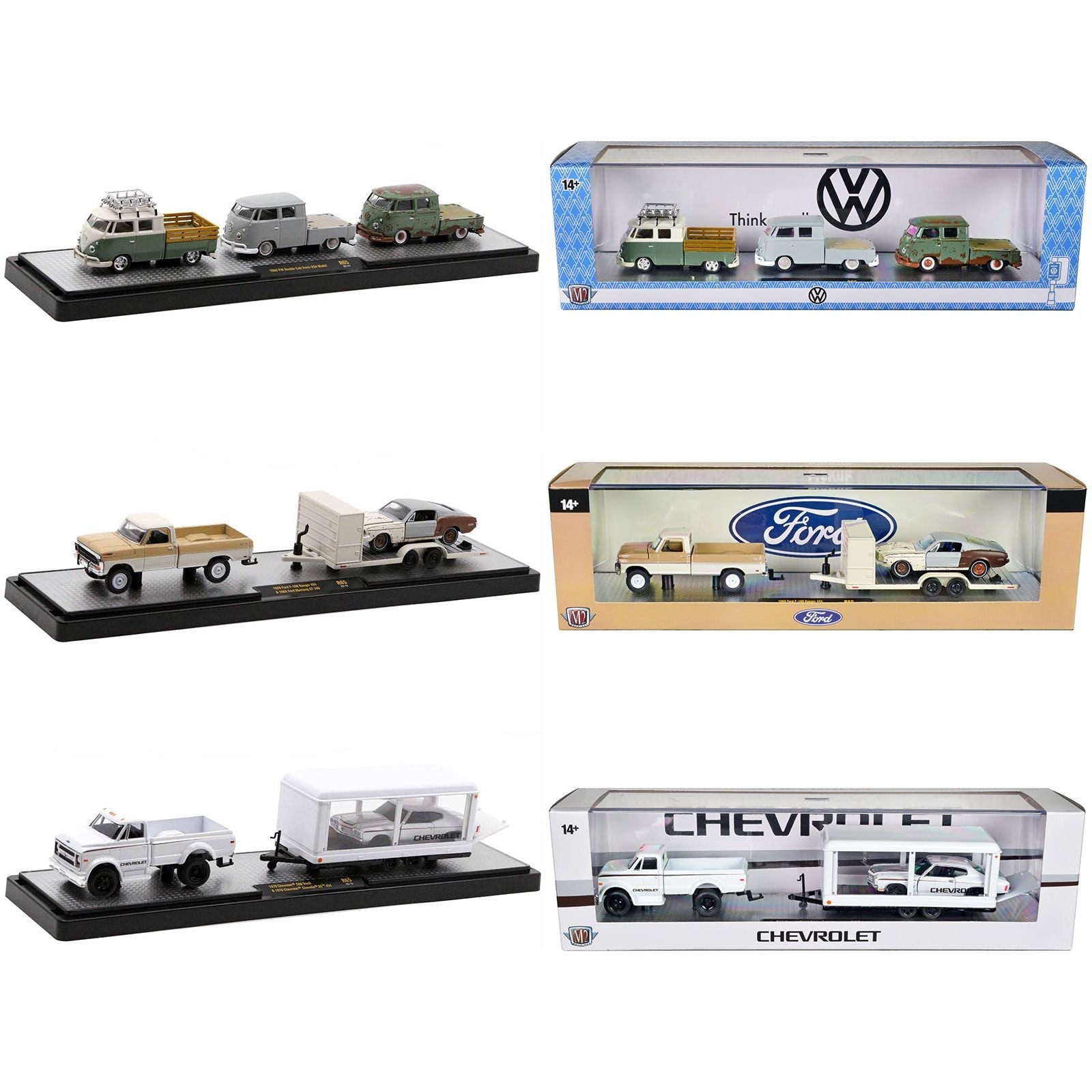 Auto Haulers Set of 3 Trucks Release 65 Limited Edition to 9000 pieces Worldwide 1/64 Diecast Models by M2 Machines - M2 - ModelCars.com
