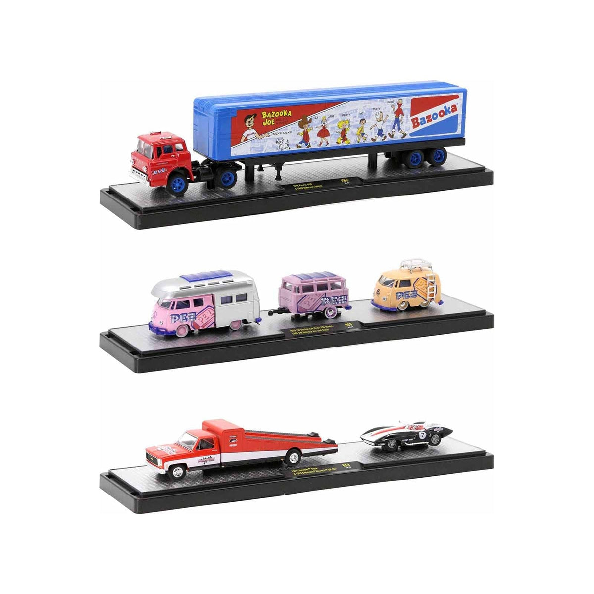 Auto Haulers Set of 3 Trucks Release 69 Limited Edition to 9000 pieces Worldwide 1/64 Diecast Model Cars by M2 Machines-M2-ModelCars.com