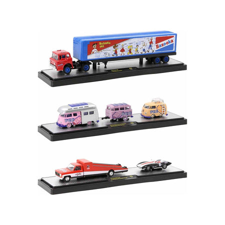 Auto Haulers Set of 3 Trucks Release 69 Limited Edition to 9000 pieces Worldwide 1/64 Diecast Model Cars by M2 Machines-M2-ModelCars.com
