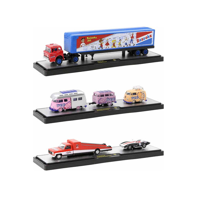 Auto Haulers Set of 3 Trucks Release 69 Limited Edition to 9000 pieces Worldwide 1/64 Diecast Model Cars by M2 Machines-M2-ModelCars.com
